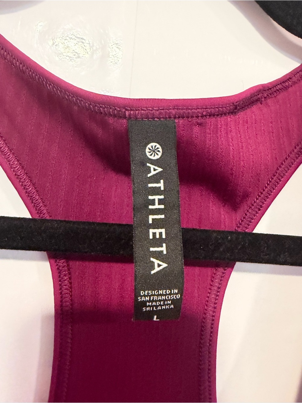Athleta Magenta Ribbed top Racerback Tank - Picture 2 of 4